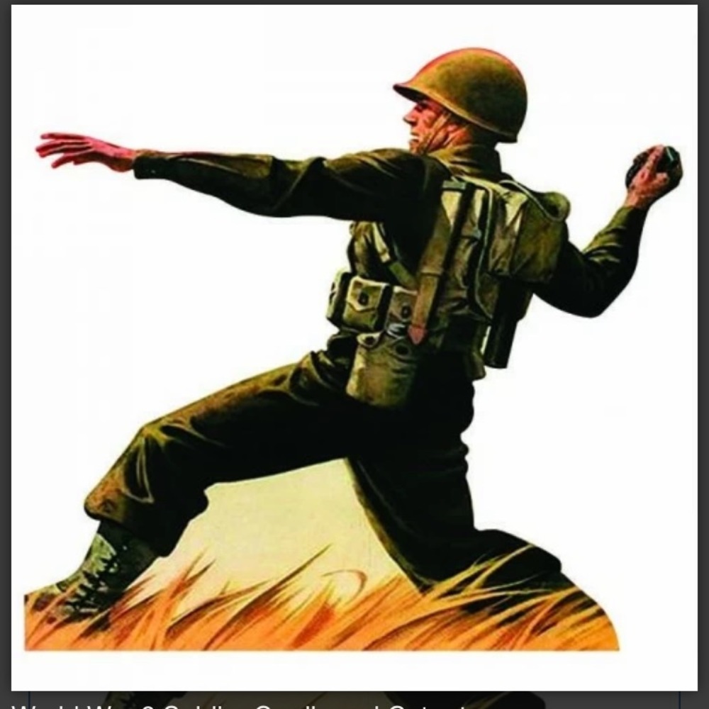 WORLD WAR 2 SOLDIER LIFE SIZE CARDBOARD CUTOUT FREE SHIPPING!!!